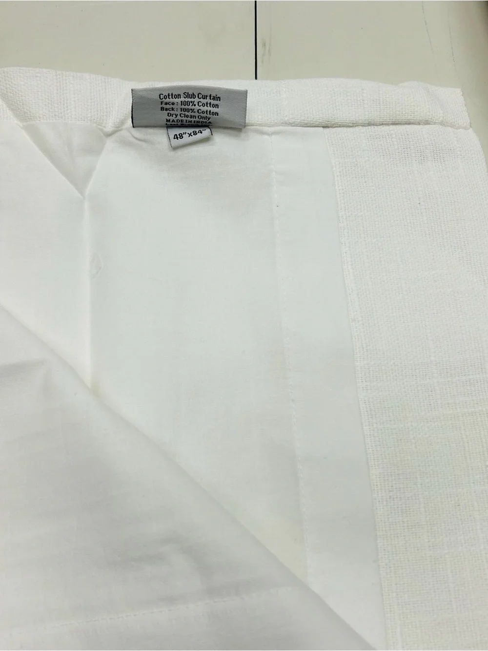 NWT QUINCE Set Of 2 48x84 Cotton Slub Curtains White 0367